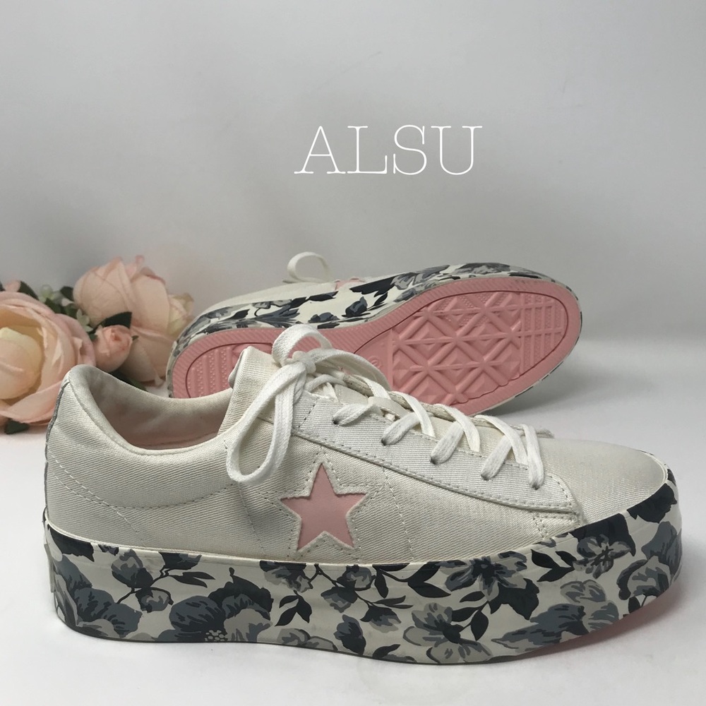 Converse One Star Platform Satin OX Egret Storm W - Picture 5 of 8